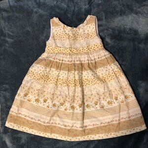 Lined cotton picnic dress, neutral prints